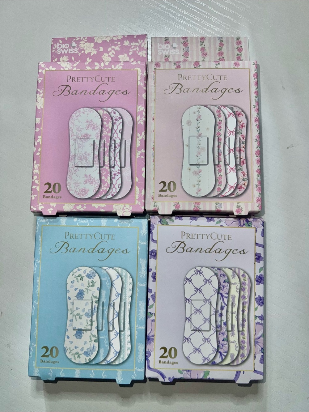 Floral Adhesive Bandages - Pink, Light Pink, Blue, Lavender